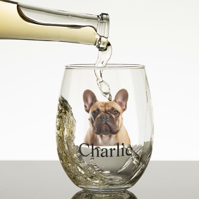 Verre À Vin Sans Pied Photo personnalisée de chat de chien de compagnie (Créateur téléchargé)
