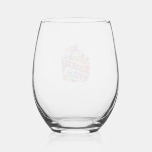 Verre À Vin Sans Pied Plage de Licorne Vibes Fantaisiste Fond Blanc
