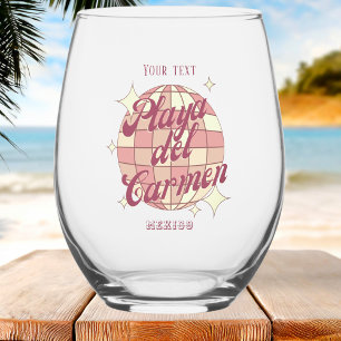 Verre À Vin Sans Pied Playa del Carmen Mexique accessoire souvenir