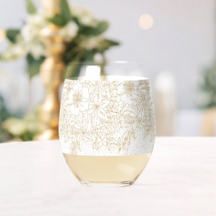 Verre À Vin Sans Pied Plutôt Gold Confetti points fleuris