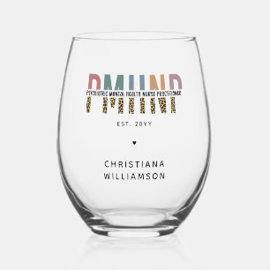 Verre À Vin Sans Pied PMHNP Empreinte de léopard Psychiatrie Santé menta