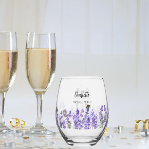 Verre À Vin Sans Pied Porte-mère fleurs de lavande
