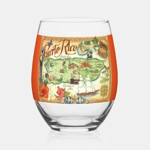 Verre À Vin Sans Pied Porto Rico Vintage coloré