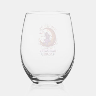 Verre À Vin Sans Pied Poupée Vaudou Croissant de Lune Violette Épouvante