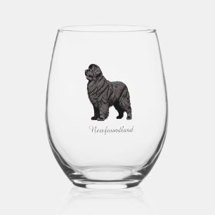 Verre à vin sans pied pour chien Terre-Neuve