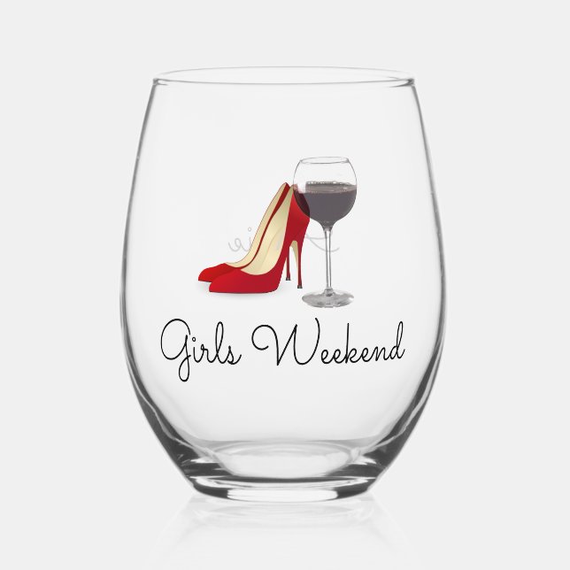 Verre à vin sans pied pour week-end entre filles (Recto)