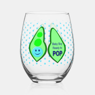 Verre À Vin Sans Pied Prêt à faire Pop Baby Boy Baby shower de pois bleu