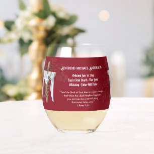 Verre À Vin Sans Pied Prêtre nouvellement ordonné Pasteur Deacon Ministr