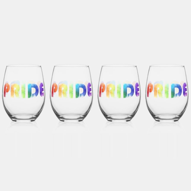 Verre À Vin Sans Pied Pride arc-en-ciel (Recto)