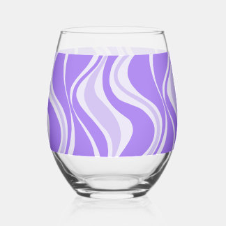 Verre À Vin Sans Pied Purple Waves Glass