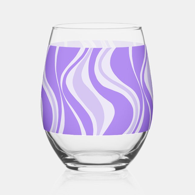 Verre À Vin Sans Pied Purple Waves Glass (Recto)