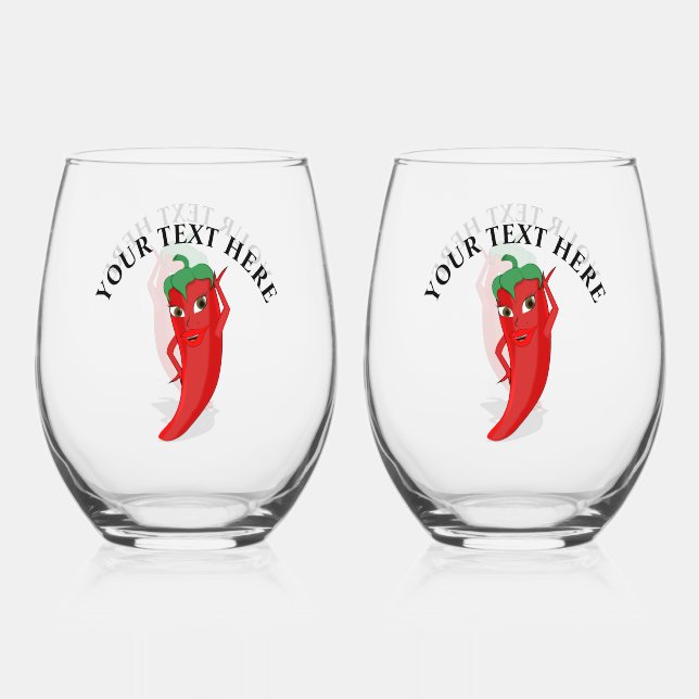 Verre À Vin Sans Pied Red Hot Pepper Diva (Verso)