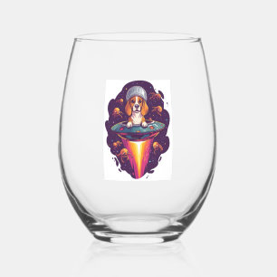 Verre À Vin Sans Pied Rencontre de chien Beagle intergalactique
