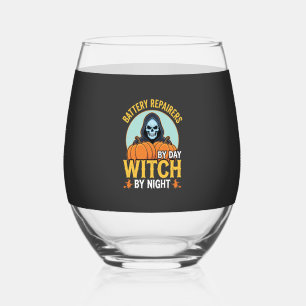 Verre À Vin Sans Pied Réparateur de piles Halloween Sorcière de nuit Des
