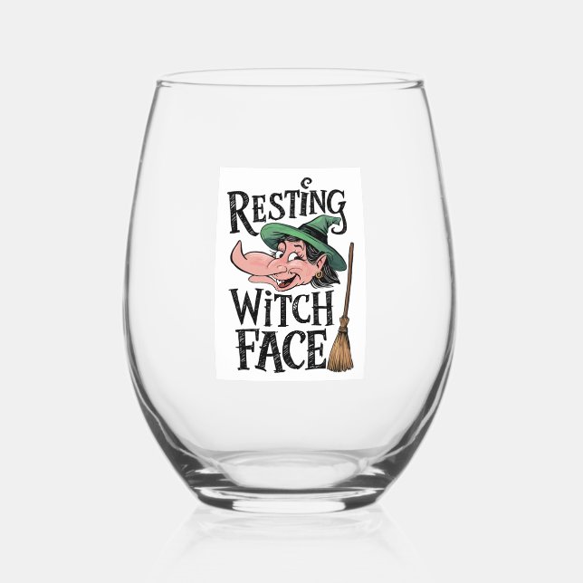 Verre À Vin Sans Pied Repose du visage de la sorcière (Recto)