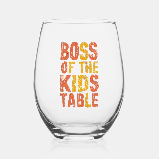 Verre À Vin Sans Pied Responsable de la fête de Thanksgiving à la table  (Recto)