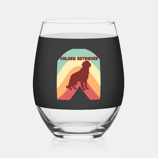 Verre À Vin Sans Pied Retriever doré  (Recto)