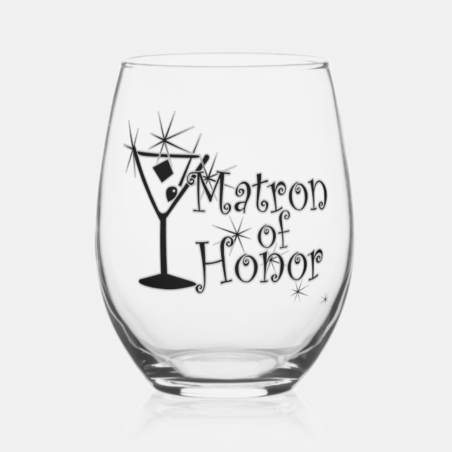 Verre À Vin Sans Pied Retro Martini - Matrone d'Honneur (Recto)