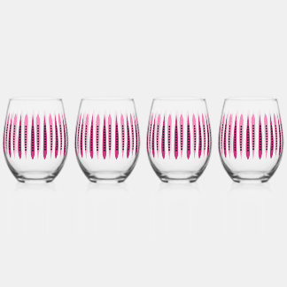 Verre À Vin Sans Pied Rétro rose minimal inspiré