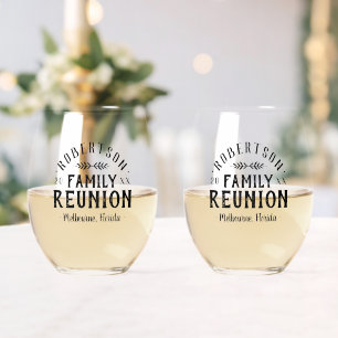 Verre À Vin Sans Pied Retrouvailles familiales personnalisées rustiques