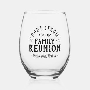 Verre À Vin Sans Pied Retrouvailles familiales personnalisées rustiques