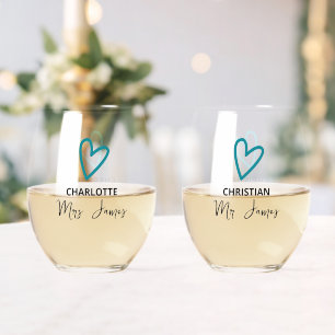 Verre À Vin Sans Pied Rien de fantaisie Juste Amour Mariage
