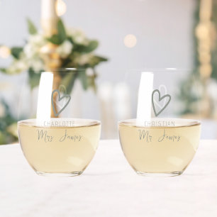 Verre À Vin Sans Pied Rien de fantaisie Juste Amour Mariage