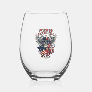 Verre À Vin Sans Pied Rocker du bandana patriotique Méta musique Old Glo