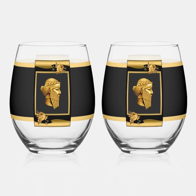 Verre À Vin Sans Pied Roi Sargon (Recto)