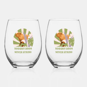 Verre À Vin Sans Pied Rongeurs Frères Ne Stressez Jamais Capybara