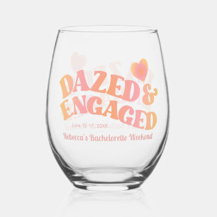 Verre À Vin Sans Pied Rose Rêveuse Rétro Fiancée