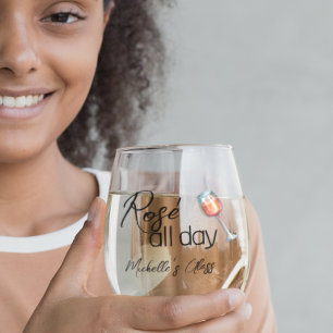 Verre À Vin Sans Pied Rose toute la journée