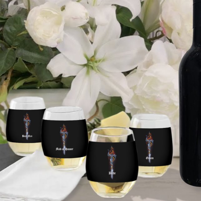 Verre À Vin Sans Pied Roses d'épée de dragon rouge (Créateur téléchargé)