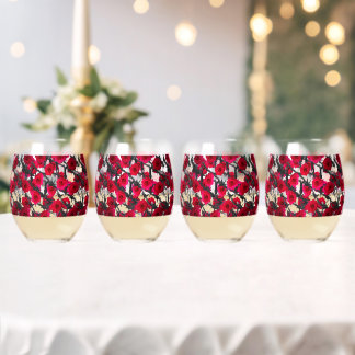 Verre À Vin Sans Pied Roses Épineuses