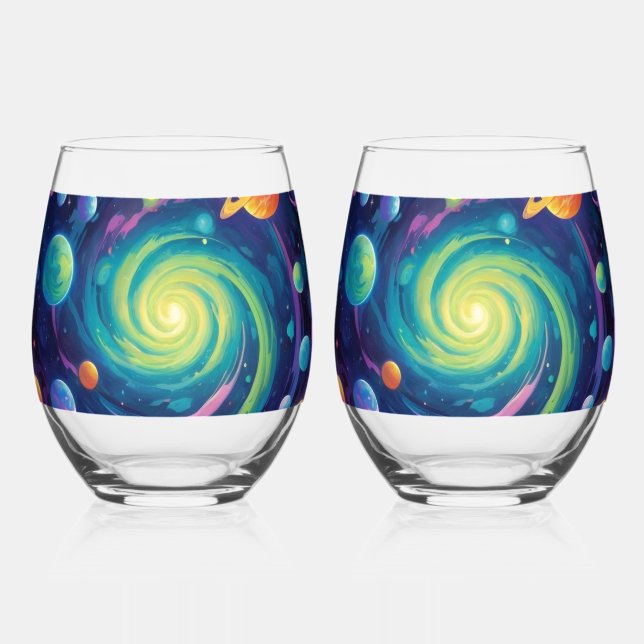 Verre À Vin Sans Pied Rotation planétaire    (Recto)