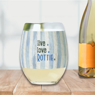 Verre À Vin Sans Pied Rottie Maman Live Love Pawprint