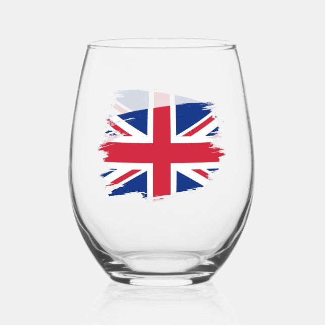 Verre À Vin Sans Pied Royaume-Uni, Drapeau britannique (Recto)