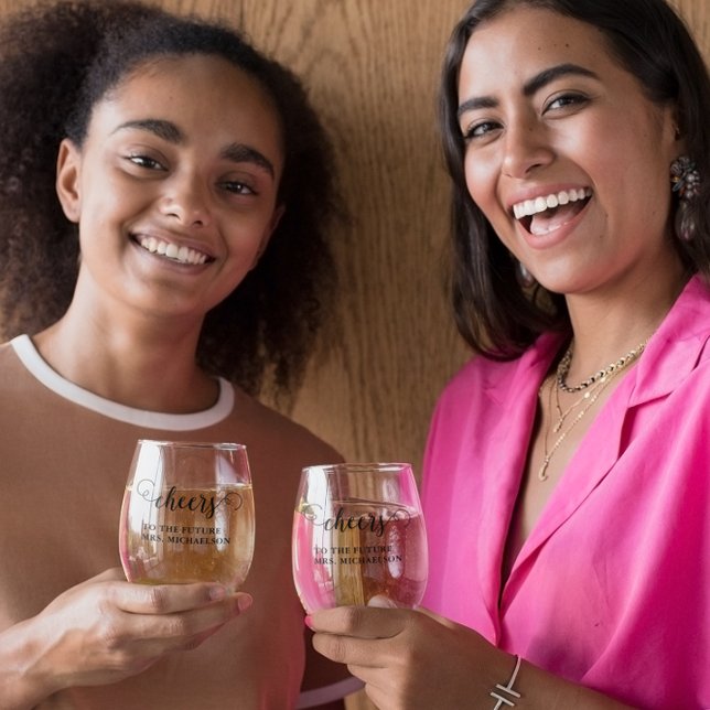 Verre À Vin Sans Pied Salue Mariée À Être Mariage (Créateur téléchargé)