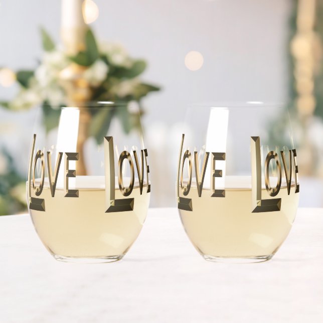 Verre À Vin Sans Pied Salutations De Mariage D'Amour, (Insitu (Mariage))