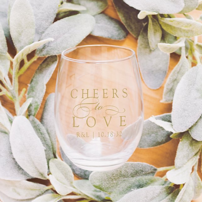 Verre À Vin Sans Pied Salutations pour aimer mariage Favoriser (Créateur téléchargé)