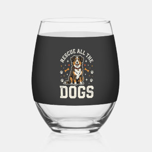 Verre À Vin Sans Pied Sauver Tous Les Chiens Vintage Chien