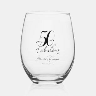 Verre À Vin Sans Pied Scénario 50 ans et Fabulueux Fête d'anniversaire 5