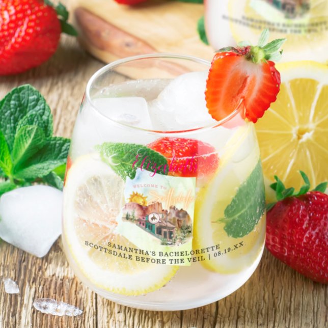 Verre À Vin Sans Pied Scottsdale AZ | Monogram Bachelorette (Créateur téléchargé)