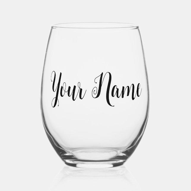 Verre À Vin Sans Pied Script de nom de signature Cursive minimale de mai (Recto)
