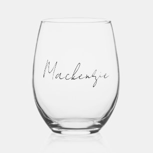 Verre À Vin Sans Pied Script élégant