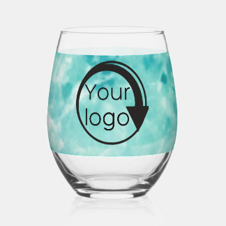 Verre À Vin Sans Pied Script noir personnalisé Ajouter un logo pour Entr