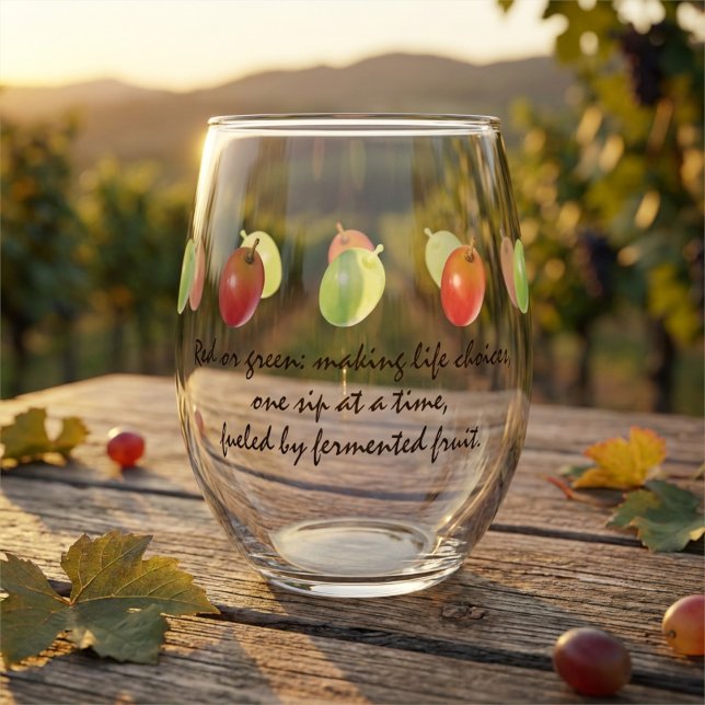 Verre À Vin Sans Pied Session de vin personnalisé au raisin vert (Créateur téléchargé)