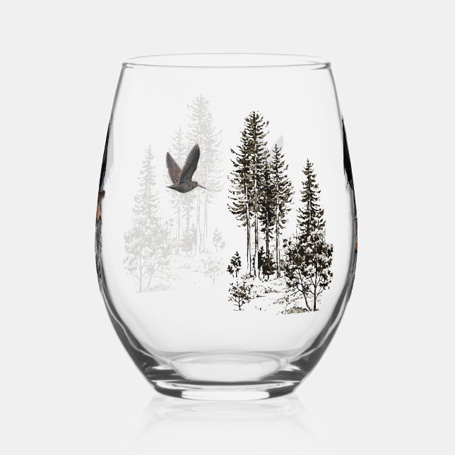 Verre À Vin Sans Pied Setter anglais  (Gauche)