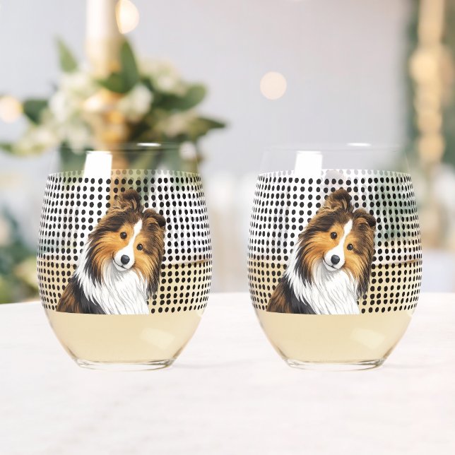 Verre À Vin Sans Pied Sheltie -Sable   (Insitu (Mariage))