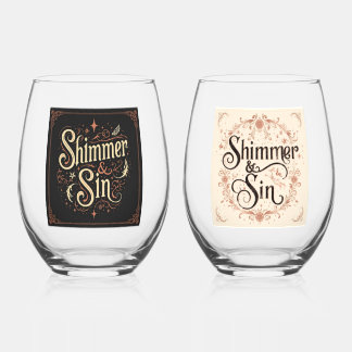 Verre À Vin Sans Pied Shimmer & Sin Gothic Wine Glass Set | Dark Glam